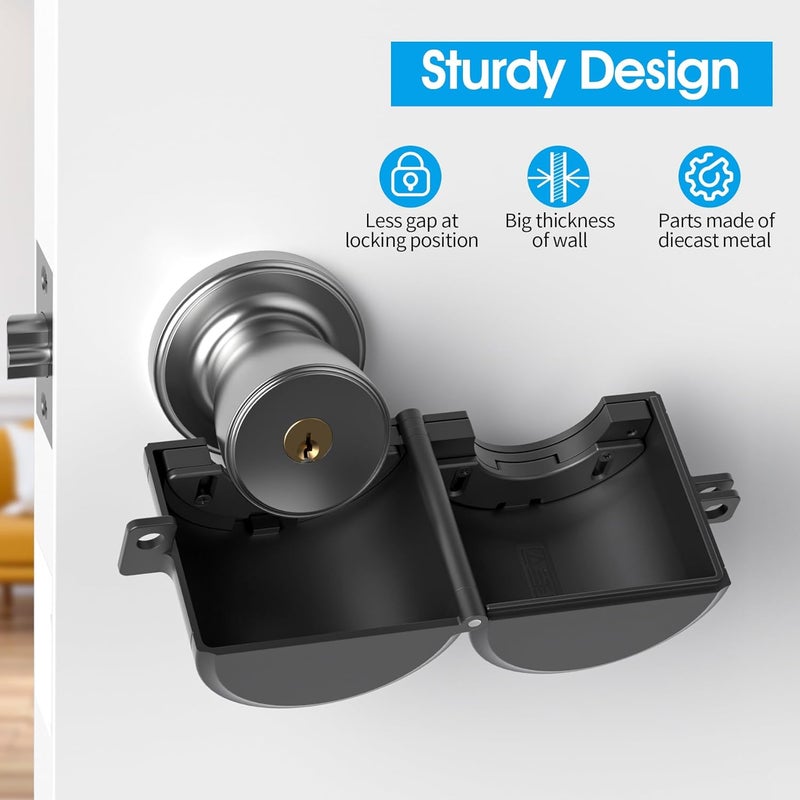 AST Door Knob Lockout Device with Passcode Padlock, Childproof Door Knob Cover, Lock Out to Smart Doorknob. Safety Cover for Faucet, Valve, Spigot. Prevent Access to Keyhole, Matte Black - Image 5
